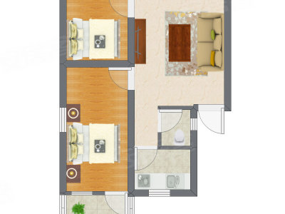 2室1厅 53.00平米户型图