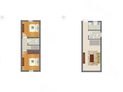 2室2厅 26.71平米