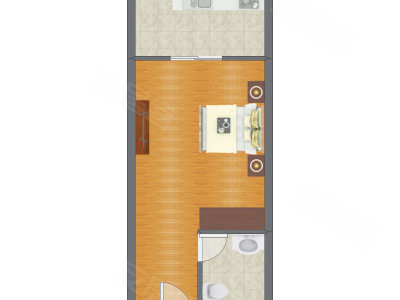 1室0厅 56.00平米户型图
