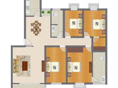 4室2厅 181.00平米