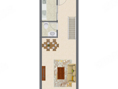 1室2厅 80.54平米户型图