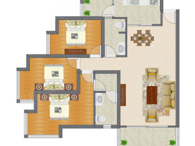 3室2厅 120.80平米