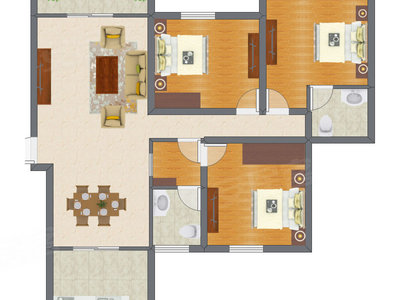 4室3厅 90.64平米