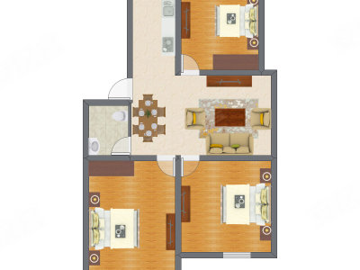 3室1厅 99.98平米