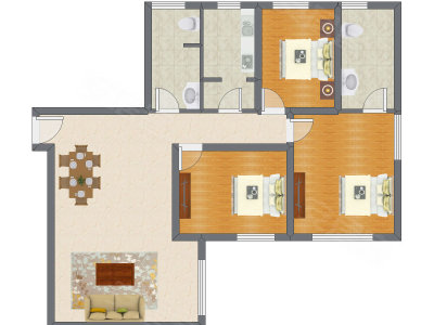3室2厅 140.75平米
