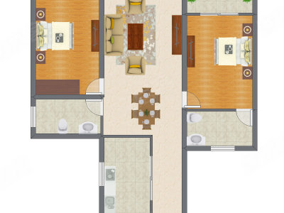 2室2厅 83.20平米