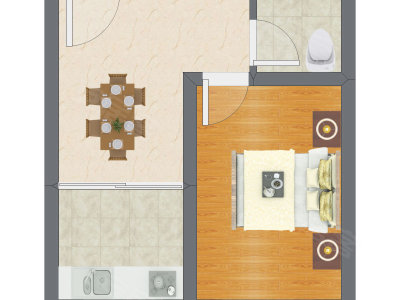 1室1厅 39.50平米户型图