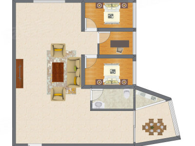 3室2厅 89.87平米户型图