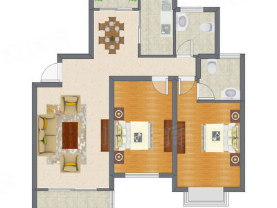 2室2厅 115.60平米