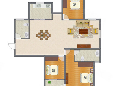 3室2厅 110.33平米