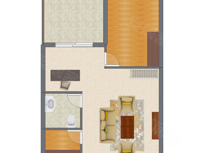 2室2厅 125.34平米户型图