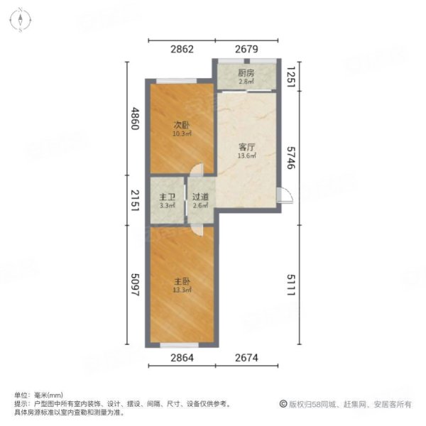 璟悦香湾2室1厅1卫91.21㎡南北45万