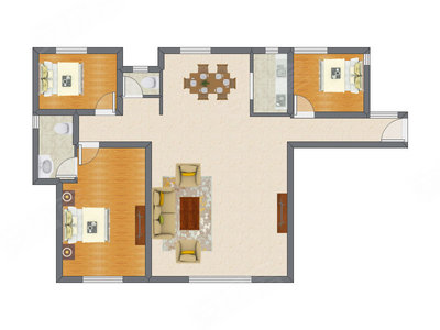 3室2厅 134.90平米
