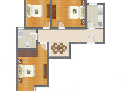 3室1厅 59.66平米