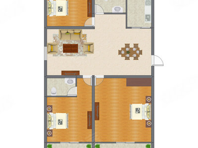 3室1厅 123.44平米