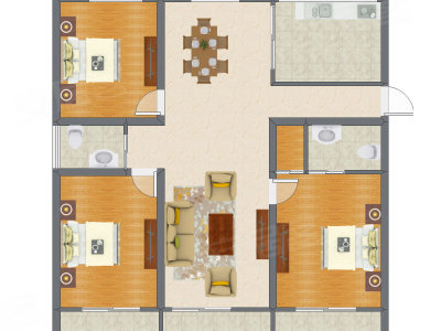 3室2厅 148.15平米