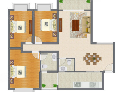 3室2厅 118.12平米
