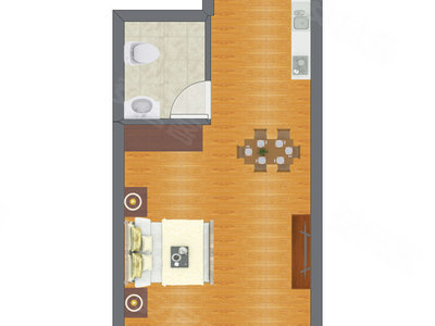 1室1厅 53.00平米户型图