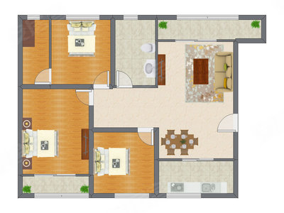 3室2厅 126.15平米