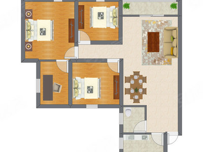 3室2厅 99.99平米