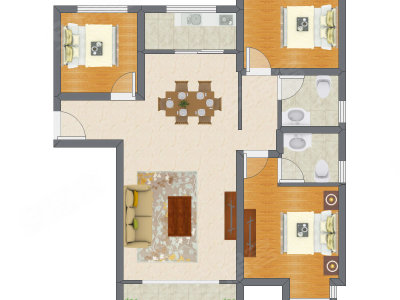 3室2厅 123.78平米