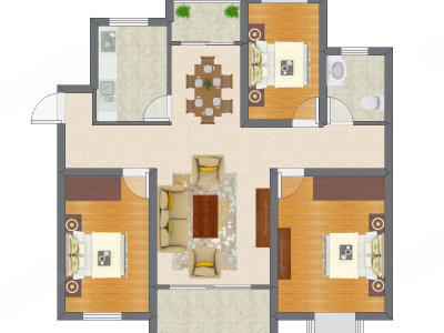 3室2厅 81.50平米