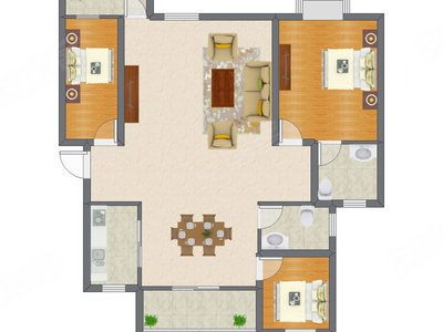 3室2厅 125.70平米