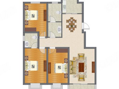 3室2厅 122.00平米