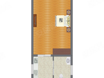 1室0厅 39.67平米户型图