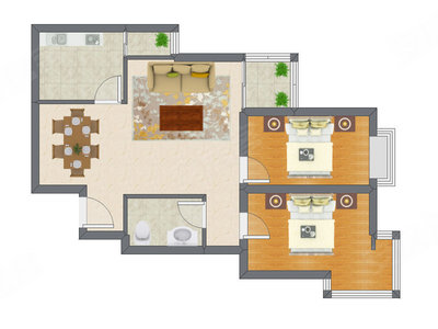 2室2厅 83.65平米
