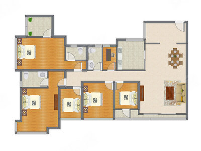 5室2厅 168.80平米