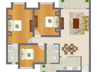 3室2厅 99.95平米