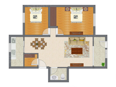 2室2厅 99.99平米户型图