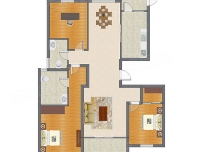 3室2厅 169.12平米