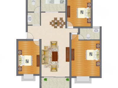 3室2厅 123.08平米