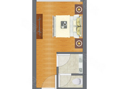 1室0厅 27.48平米户型图