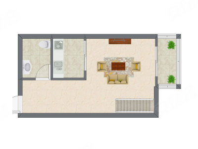 2室1厅 47.30平米户型图