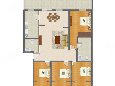 4室2厅 159.60平米