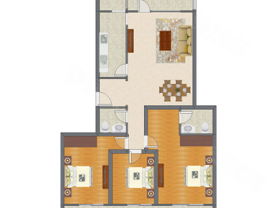3室2厅 140.83平米