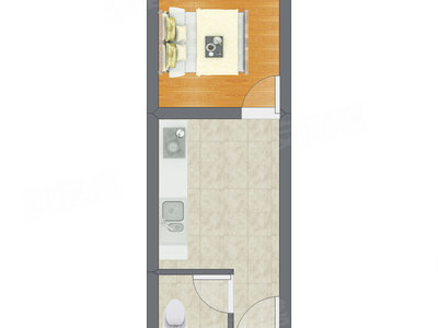 1室0厅 31.94平米户型图