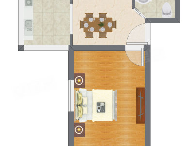 1室1厅 35.15平米