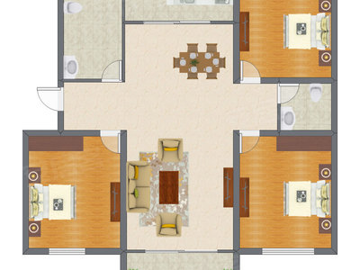 3室2厅 113.74平米