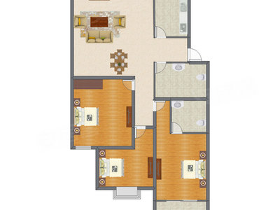 3室2厅 132.47平米