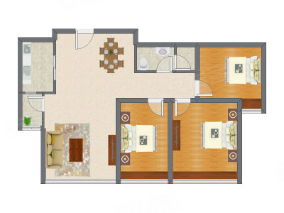 3室2厅 99.50平米户型图