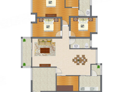 3室2厅 163.49平米