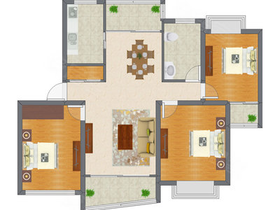 3室2厅 120.55平米