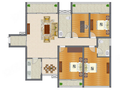 4室2厅 144.36平米