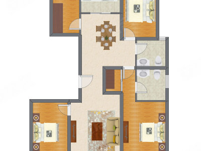 3室2厅 133.21平米户型图