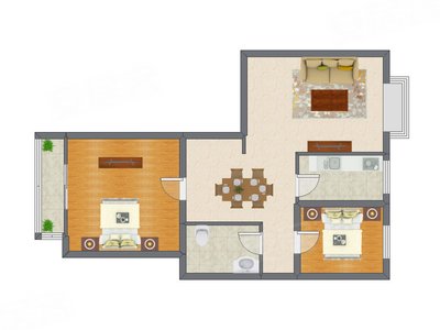 2室2厅 83.64平米