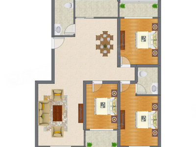3室2厅 150.60平米